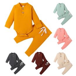 Ensembles de vêtements Ruewey Pantalon Enfants Haut et Bas Ensemble Bébé Fille Garçon Vêtements Groupes Articles Printemps Automne Né Choses 230901