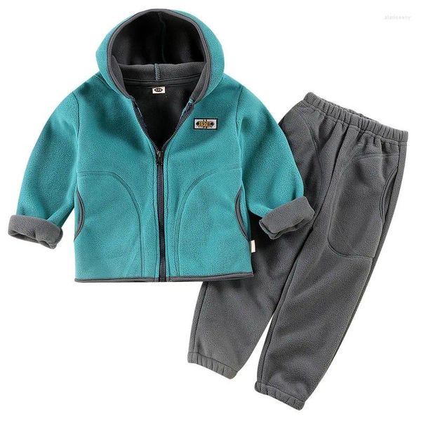 Conjuntos de ropa SAILEROAD Baby Boys Niños Polar Fleece Trajes Chicas Tops Pantalones 2 PCS Otoño Invierno Niños