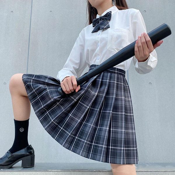 Conjuntos de ropa Escuela Estudiante Mangas largas Uniforme Conjunto completo Chica Jk Japonés Seifuku Vestido marinero Cintura alta Falda plisada Cosplay Colegiala