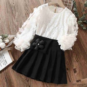 Ensembles de vêtements uniforme scolaire bébé enfants pour filles costumes Preppy chemise blanche jupe 2 pièces enfants vêtements adolescents ans