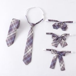 Conjuntos de ropa uniforme escolar pajarita de graduación para niña estudiante japonés Plaid JK Tie Cosplay Gravatas accesorios de uso diario coreano