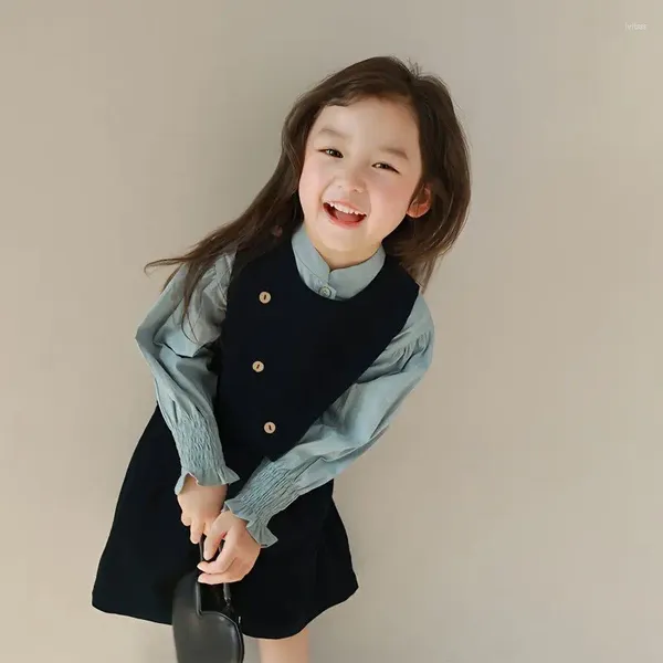 Conjuntos de ropa Uniforme escolar Ropa para niñas de muy buen gusto para adolescentes Bebé Chaleco elegante Camisa Pantalones cortos 3 piezas Conjunto Primavera Otoño Disfraces para niños 2-8