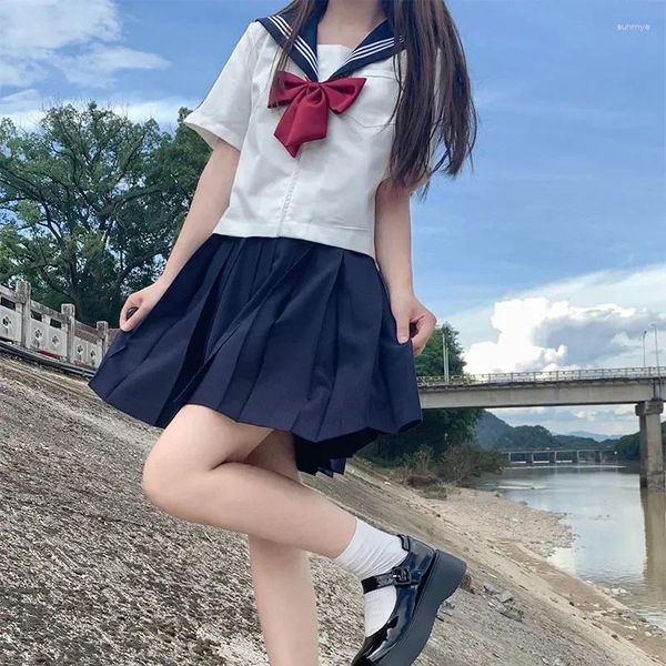 Conjuntos de ropa Seifuku estudiante coreano Escuela Japonesa marinero uniformes de graduación uniforme de niña traje universitario plisado Sexy Cosplay