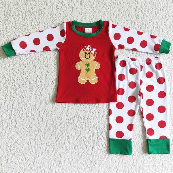 Ensembles de vêtements Vente de pyjamas pour bébés filles en bas âge Pyjamas pour enfants en pain d'épice de Noël Broderie Garçons Filles Boutique Pyjamas Ensembles en gros 230912