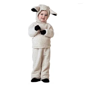 Ensembles de vêtements Costume de mouton Ensemble de vêtements pour enfants Ensemble d'hiver à manches longues et col rond Hauts Chapeau Gants Chaussettes Pantalons Petit Garçon Fille