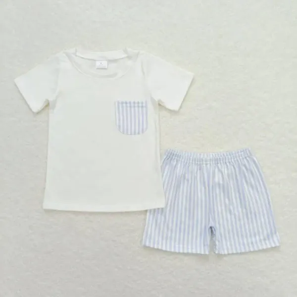 Conjuntos de ropa Stripe de manga corta Ajuste de niños niños pequeños Rts Baby Clotsique Boutique Boutique en Stock Kid
