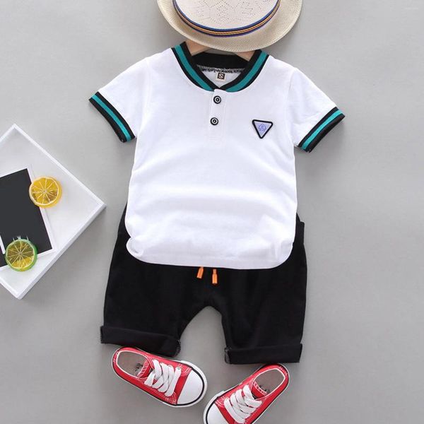 Ensembles de vêtements à manches courtes, enfants confortables, tenues de t-shirt short 2pcs de survêtement pour bébés garçons et filles fixés pour 6 mois-4 ans