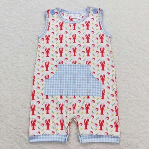 Vêtements Ensembles à manches courtes Filles Crawfish Boy Boutique Set RTS Summer Jumps Baby Clothes Boys Romper