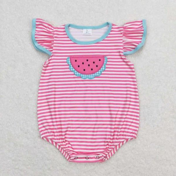 Ensembles de vêtements à manches courtes filles pastèque boutique rose ensemble RTS Summer Jumps combinaison de vêtements pour bébé
