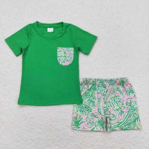 Vêtements Ensembles à manches vertes à manches vertes Green Top Fish Boys RTS RTS pour enfants Bébé Boutique Boutique en gros en stock Kid