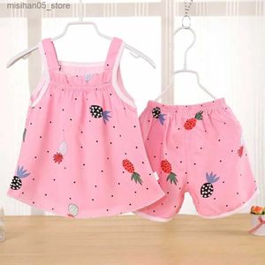 Ensembles de vêtements Siyuebebe Baby Girls Summer Clothing Set 2pcs Cotton Childrens Baby Girls Dress NOUVEAU BÉBAN SPORT