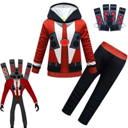 Vêtements Ensembles Skibidi Toilettes Enfants Enfant survêtement Speaker Man Vêtements Boys Filles Halloween Cosplay Costumes Hoodies + Pantalons Sportswear T240509