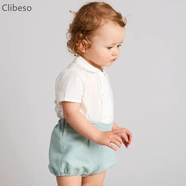 Ensembles de vêtements espagnols de vêtements de garçons d'été espagnol 2024 bébé garçon enfant en bas âge en tout-petit short pantalon de pantalon