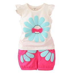 Kledingsets Speciaal aanbod Summer Born Baby Girls Deskleding Bowknot Pullover Blouse Pants Sports Suit Outfit Setsclothing