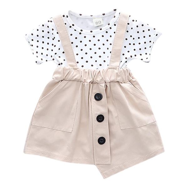 Ensembles de vêtements jupe tachetée enfants filles vêtements mignon enfant en bas âge ensemble bébé tenues d'été ensemble