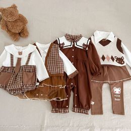 Kledingsets Lente En Herfst geboren Baby Baby Meisjes Cartoon Pak Romper Rompertjes Kinderen Eendelige Rok Mode 230919