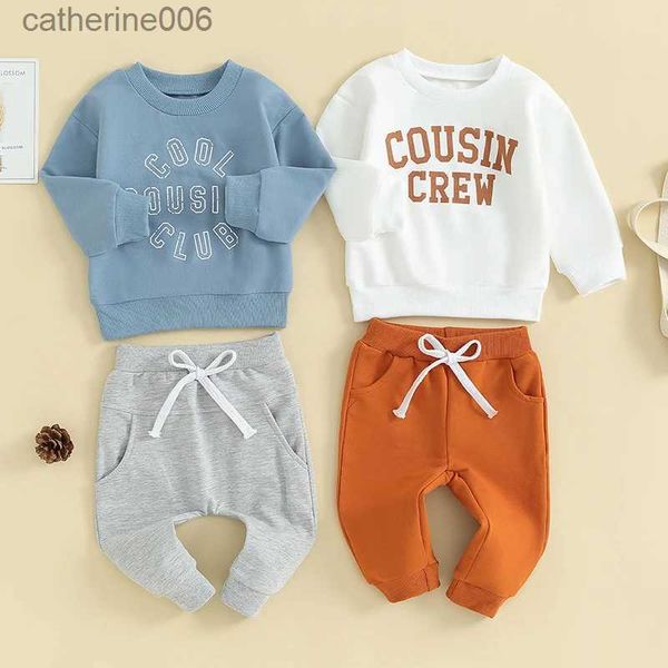 Sets de ropa Spring Autumn Baby Boy Set Carta Estampado de letra Pantalones de sudadera 2 PCS/SET ALTODA SUTITOS NIÑOS Ropa para niños pequeños