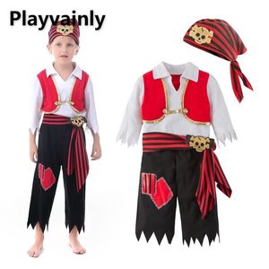 Ensembles de vêtements printemps automne bébé garçon fête Performance 4 pièces enfants Halloween noël pirate capitaine Cosplay Costume E16538 230728