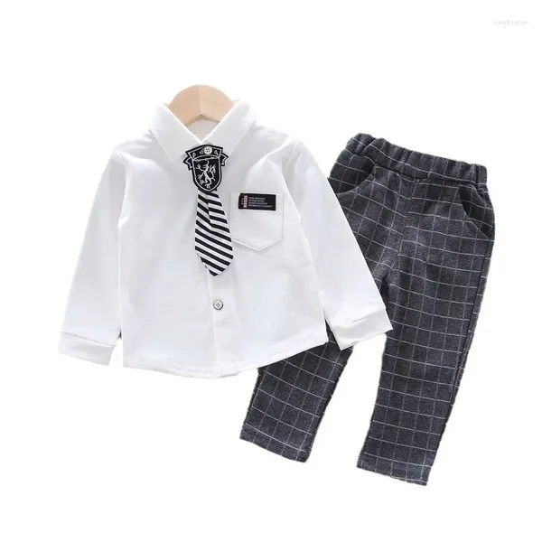 Ensembles de vêtements printemps automne bébé vêtements garçons costumes enfants pantalon de chemise en coton 2pcs / sets