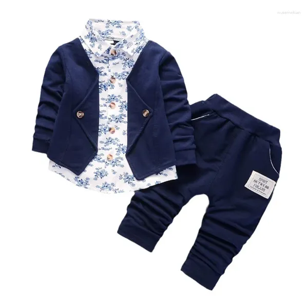 Vêtements Ensembles printemps automne vêtements bébé garçons Gentleman Suit Enfants Pantalons de veste de mode 2pcs / ensemble