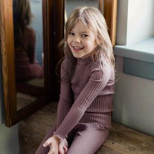 Kledingsets Spring herfst Children's Home Set Pyjama's lange mouwen bodem ondergoed Tweede stuk voor jongensmeisjes