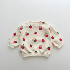 Ensembles de vêtements printemps automne mignon ensemble bébé filles fraises de mode de mode Pauche de coton Panton de survêtement