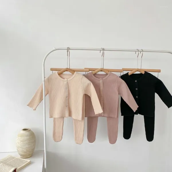 Ensembles de vêtements printemps bébé garçons et filles Cardigan manteau grand PP longs collants 2 pièces ensemble garçon vêtements enfants