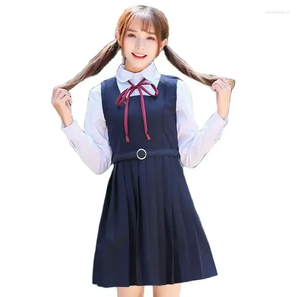 Conjuntos de ropa Primavera Escuela Japonesa Estudiantes Uniforme Naval Estilo Universitario Traje de Marinero Traje de Niñas Coreanas