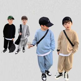 Ensembles de vêtements printemps Patchwork bébé garçons sweat pantalon de survêtement élastique enfants survêtement enfant pull pantalon survêtement ensemble 1 12 ans 221130