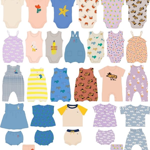 Conjuntos de ropa SS Original Label BOBO TAO CHOSES KIDS BC conjuntos de bebé Camisetas body Overall Woven Bloomer Pantalones Shorts culotte 230421