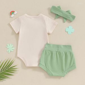 Ensembles de vêtements St Patricks Day Baby Girl Boy Boy Tenfit ne peut pas pincer ce short top croquage noir