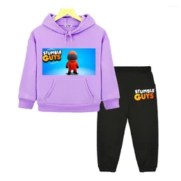 Conjuntos de ropa Stumble Guys Boy Girl con capucha Anime Sudadera con capucha Sudadera Y2k Ropa Chaqueta casual Otoño Fleece Pullover Kids Boutique