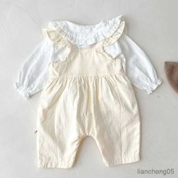 Ensembles de vêtements Style Toddler Baby Girl Clothes Set Cotton Shirt à manches longues + broderie florale Spring Automne Baby Girls Vêtements R231107