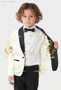 Kledingsets Pak voor jongens formele jasbroek 2-delige bruiloft Tuxedo Kids Blazer Set kind Custom Suit 3-16 jaar Conjuntos de Blazer W0222