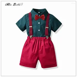 Ensembles de vêtements d'été 2024 Baby Boy Clothes Suit formel Bantin anniversaire Mariage Bilan Enfants Christmas Pantalon de tshirt à manches courtes