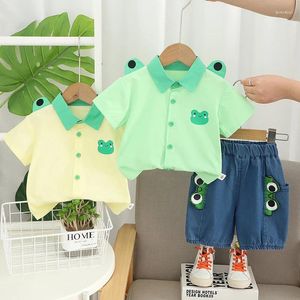 Vêtements ensembles d'été bébé garçons enfants dessin animé grenouille short à manches courtes 0-4 ans vêtements pour enfants