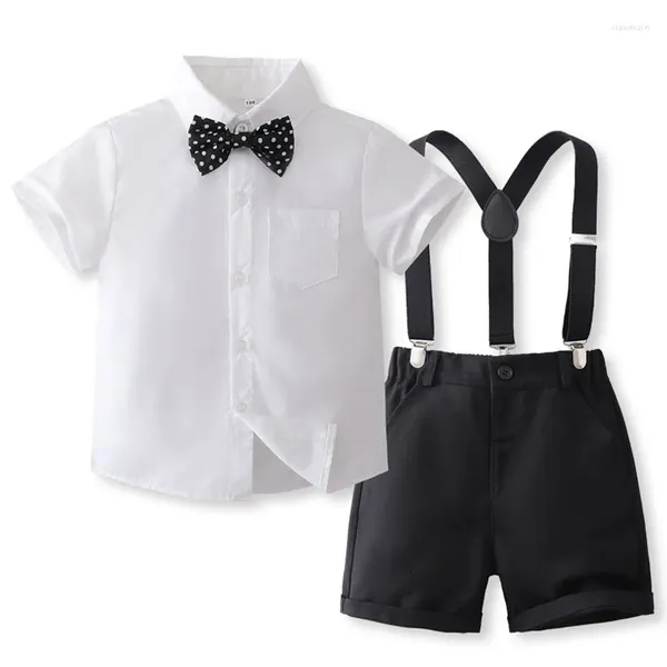 Vêtements ensembles d'été Bébé garçons vêtements formels gentleman costume à manches courtes Shirtie Shirts Shorts 2pcs Set Enfants