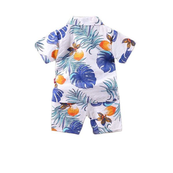 Conjuntos de ropa Summer Boy Floral Impreso Ropa Traje Camisa de manga corta Kid Holiday Beach Outfit Top Pant 2pcs Disfraces de bebé para 2 T