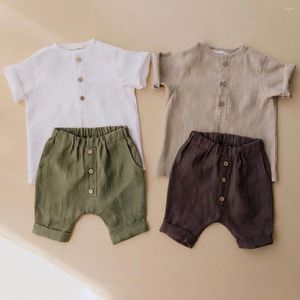 Conjuntos de ropa Summer Boy Set Camisa de lino y pantalones cortos para niños Moda para niños