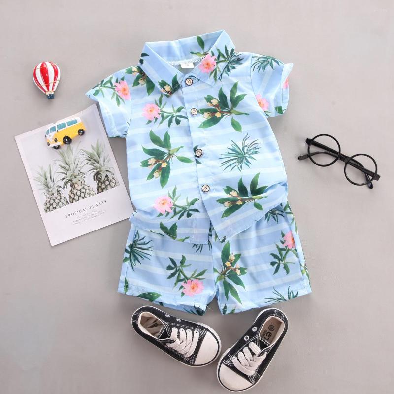 Clothing Sets Summer Boys' Baby Shirt Set Printed Short Sleeve Pants Suitable For Toddler Boys 2 Coats 1 3 4 Years Old