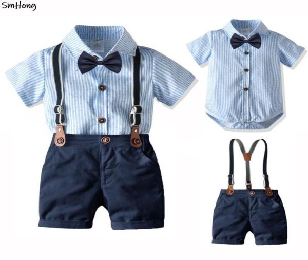 Conjuntos de ropa Ropa de verano para niños, conjunto de traje para bebé, traje con pajarita, vestidos de cumpleaños para fiesta nacida, 3, 6, 9, 1, 2, 18 y 24 meses, Romper1348023