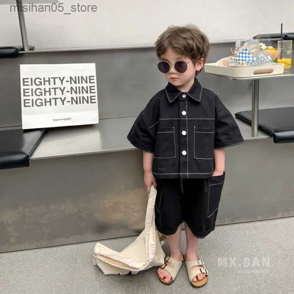 Vêtements Ensembles pour enfants Summer Baby Boy Set Fashion Shirt + Shorts 2 pièces anniversaire 2-9 ans Q240425