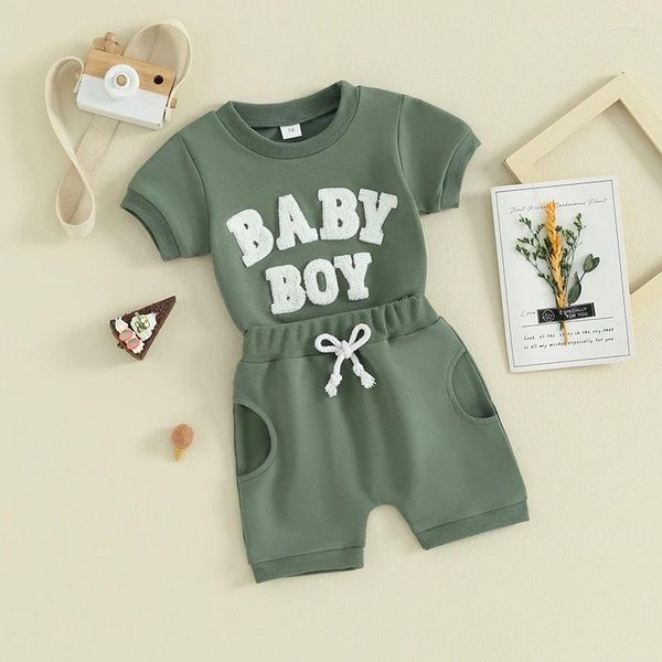 Ropa de ropa ropa de verano para niños pequeños Baby Boy Baby Shirts Shorts Juego de camisetas de manga corta