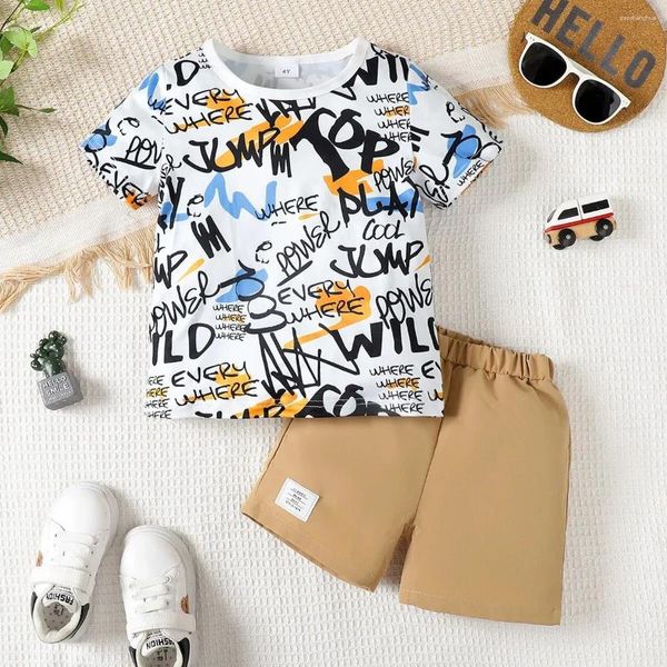 Ensembles de vêtements Summer Cool Boys Coton Pantalon Cotton Coton Casual pour les enfants de 4 à 7 ans