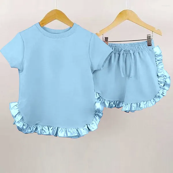 Conjuntos de ropa esenciales de verano para niños, ropa de casa de algodón para niñas, pantalones cortos, ropa para niños pequeños, trajes para bebés, traje de 2 uds.