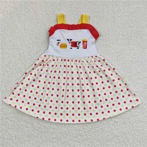 Ensembles de vêtements Summer Girl Broidery Cow Burger Vest Polka Dot Crewneck Fashion Jobe mignonne Prix en gros