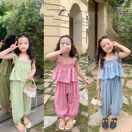 Ensembles de vêtements Summer Girls Sweet Cute Floral Camisole Plus Pantalon anti-moustique Mode Bébé Enfants Outfit Enfants Filles Vêtements