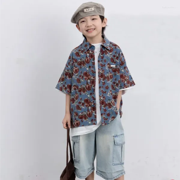 Ensembles de vêtements d'été coréen 2-8 ans bébé garçons 3pcs Vêtements Ensemble de vêtements polyvalents
