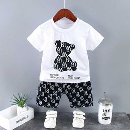 Ensembles de vêtements pour hommes Summer 9-12 mois Carton de luxe Carton T-shirt à manches courtes + Enfants à manches courtes Set Homme Vêtements Setl2405