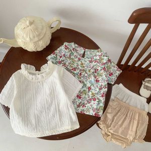 Kledingsets Zomer pasgeboren kleding Past baby baby's meisjes bloemen nieuwe rand shorts 2-delige set